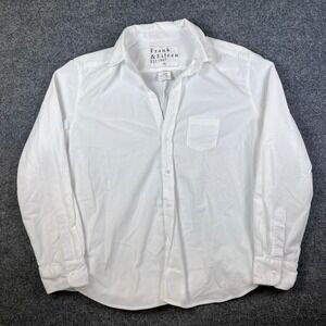 Frank & Eileen Shirt Womens XL White Corduroy "Eileen" Long Sleeve Button Up